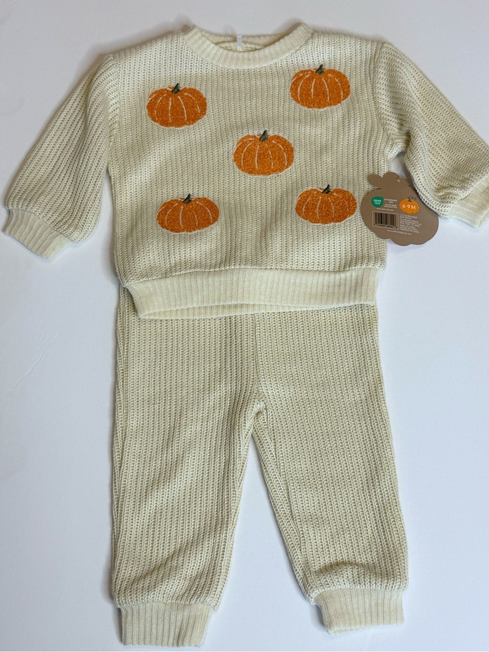 Cream Pumpkin Knit Kids Cozy Set